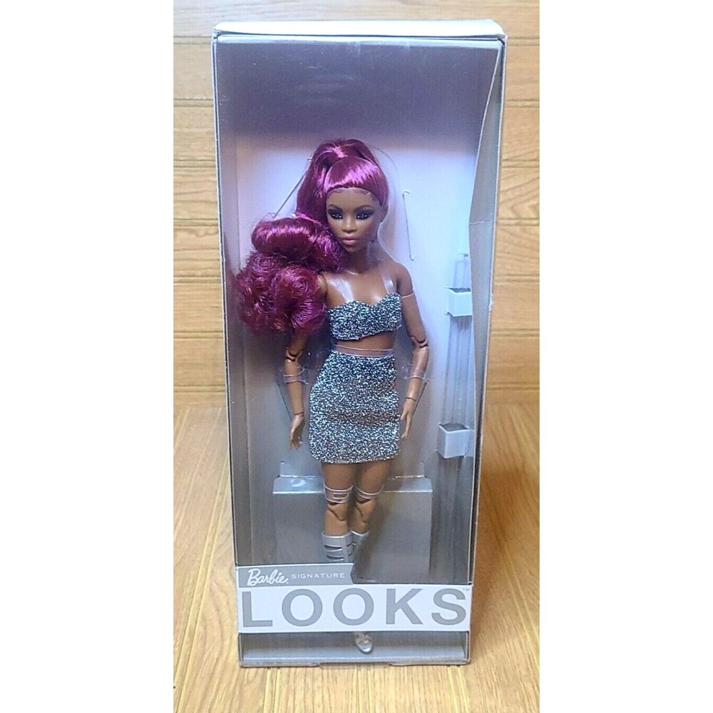 Barbie Signature Looks Doll #7 Tamika Petite Curly Red Hair HCB77 Black Label